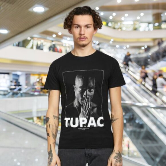 Tupac 2Pac Praying Black T-Shirt Shirt Black Extra Large - Picture 2 of 2